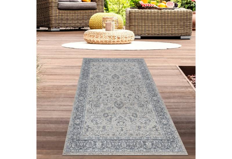 Carpetia Outdoorteppich Design-Teppich Vintage Ornamentmuster für Innen und Außen grau, rechteckig Carpetia Outdoorteppich Design-Teppich Vintage Ornamentmuster für Innen und Außen grau, rechteckig von Carpetia