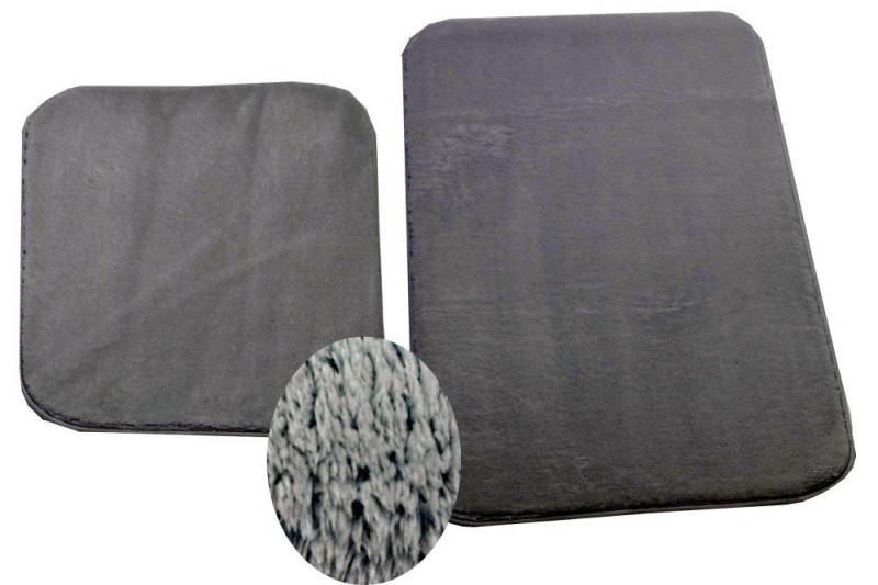 Carpetia Teppich Badematte Badgarnitur Set Duschvorleger Badteppich waschbar grau, rechteckig, Höhe: 18 mm Carpetia Teppich Badematte Badgarnitur Set Duschvorleger Badteppich waschbar grau, rechteckig, Höhe: 18 mm von Carpetia