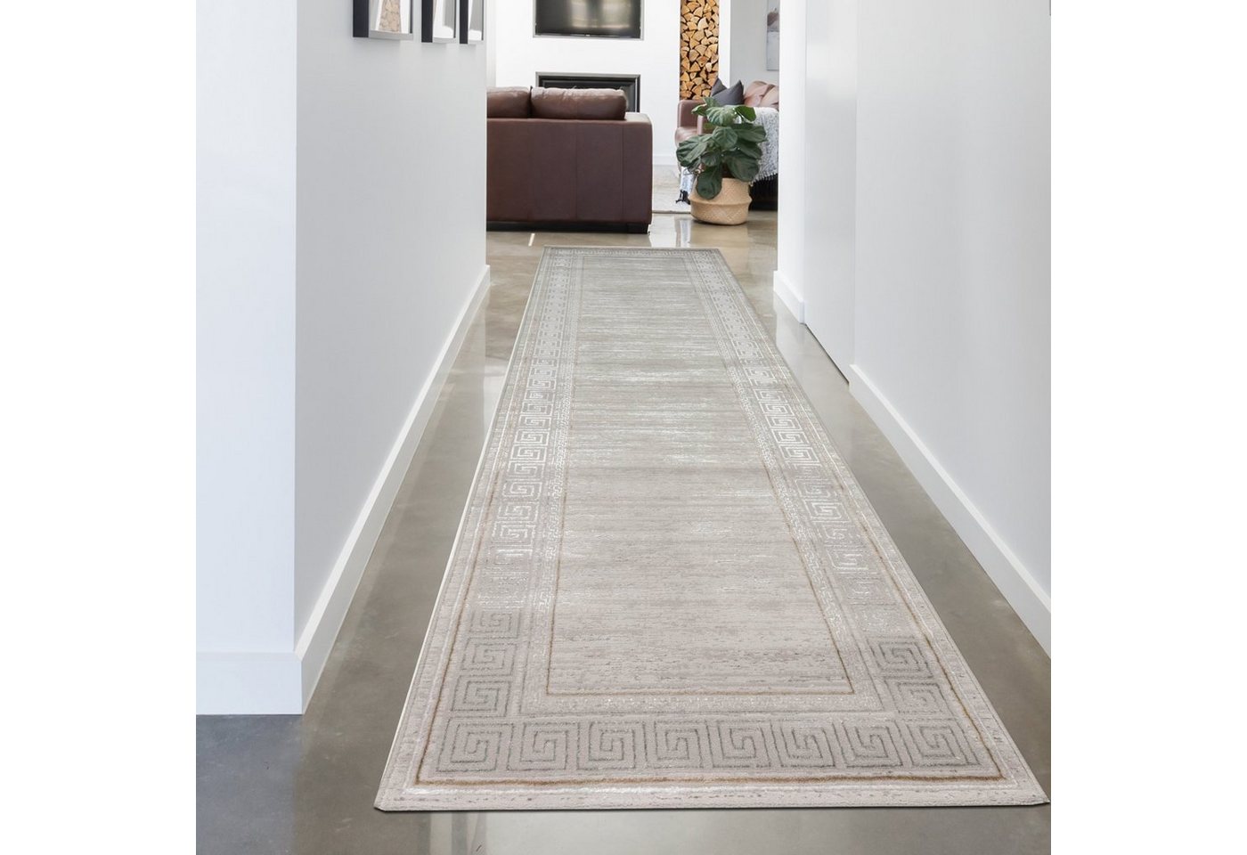 Carpetia Teppich Schlichter Orientteppich mit Verzierungen in grau gold, rechteckig, Höhe: 8 mm Carpetia Teppich Schlichter Orientteppich mit Verzierungen in grau gold, rechteckig, Höhe: 8 mm von Carpetia