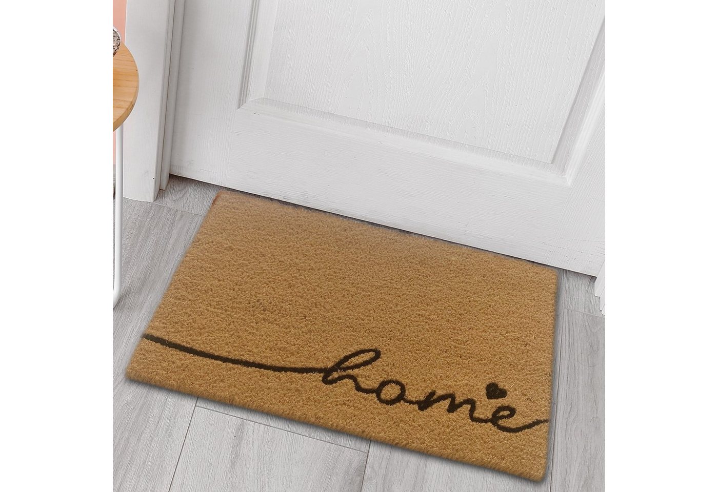 Fußmatte Home Kokos Fußabtreter, schlichtes Design in braun-beige, Carpetia, Rechteckig von Carpetia