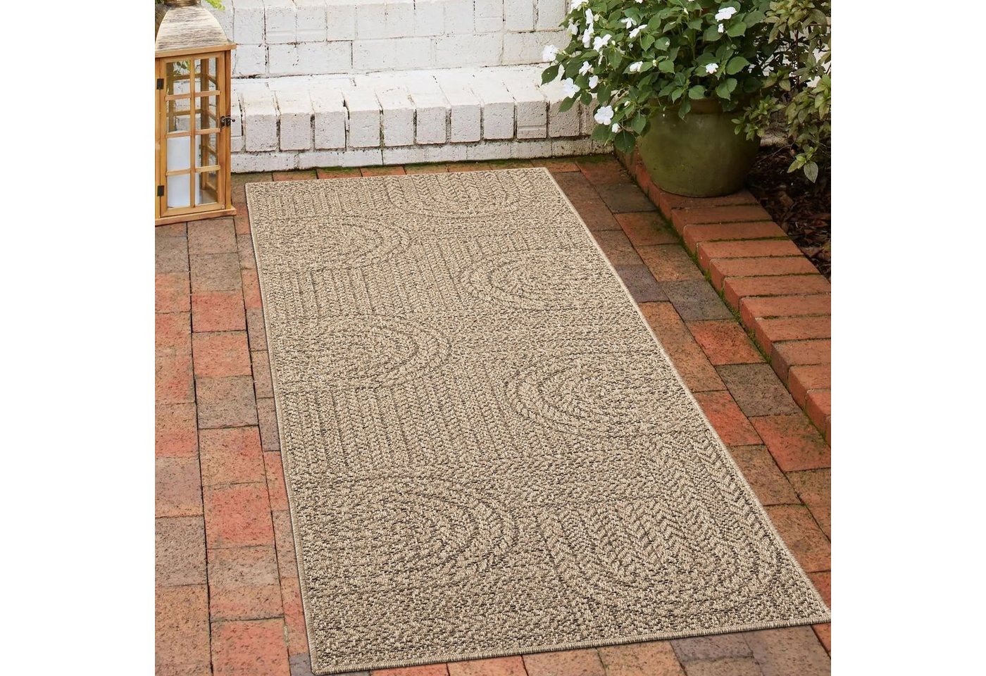 Outdoorteppich In- & Outdoorteppich im Jute-Look in natürlichen Farben, Carpetia, rund, Höhe: 5 mm von Carpetia