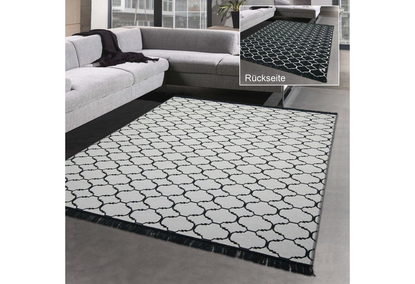 Outdoorteppich Doppelseitig verwendbarer Teppich für In- & Outdoor, Carpetia, rechteckig, Höhe: 5 mm von Carpetia