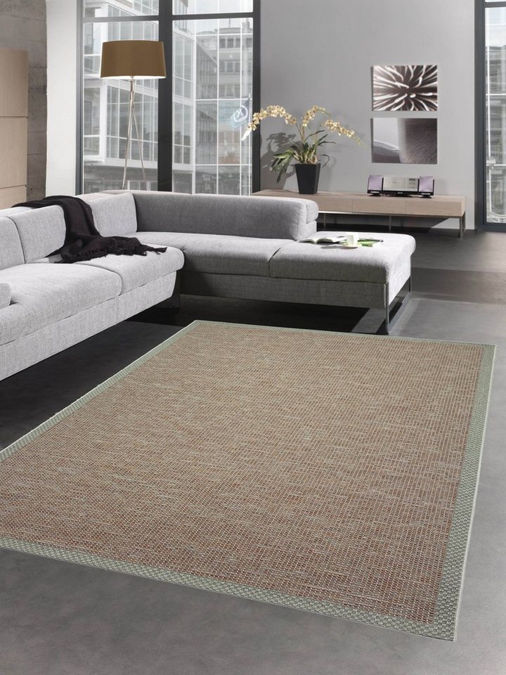 Outdoorteppich Indoor & Outdoor Teppich Sisal Optik Balkon Küche Terrasse Wohnzimmer - terrakotta, Carpetia, rechteckig, Höhe: 8 mm von Carpetia