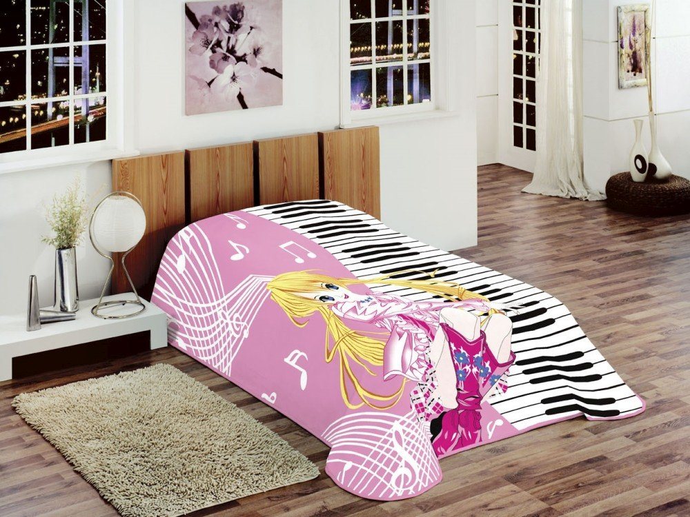 Tagesdecke Decke Kinderdecke Spieldecke Kuscheldecke Tagesdecke Prinzessin Piano rosa pink, Carpetia von Carpetia