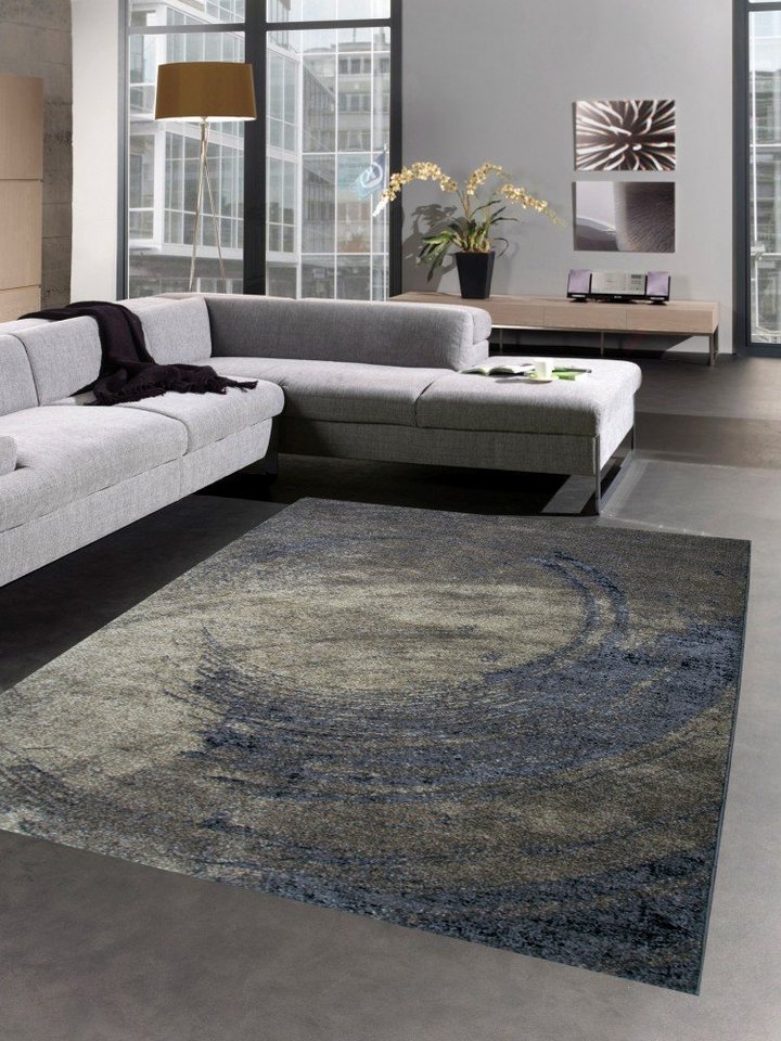 Teppich Designer Teppich Wohnzimmerteppich Kurzflor Steinrelief Stein Optik braun beige grau, Carpetia, rechteckig, Höhe: 14 mm von Carpetia