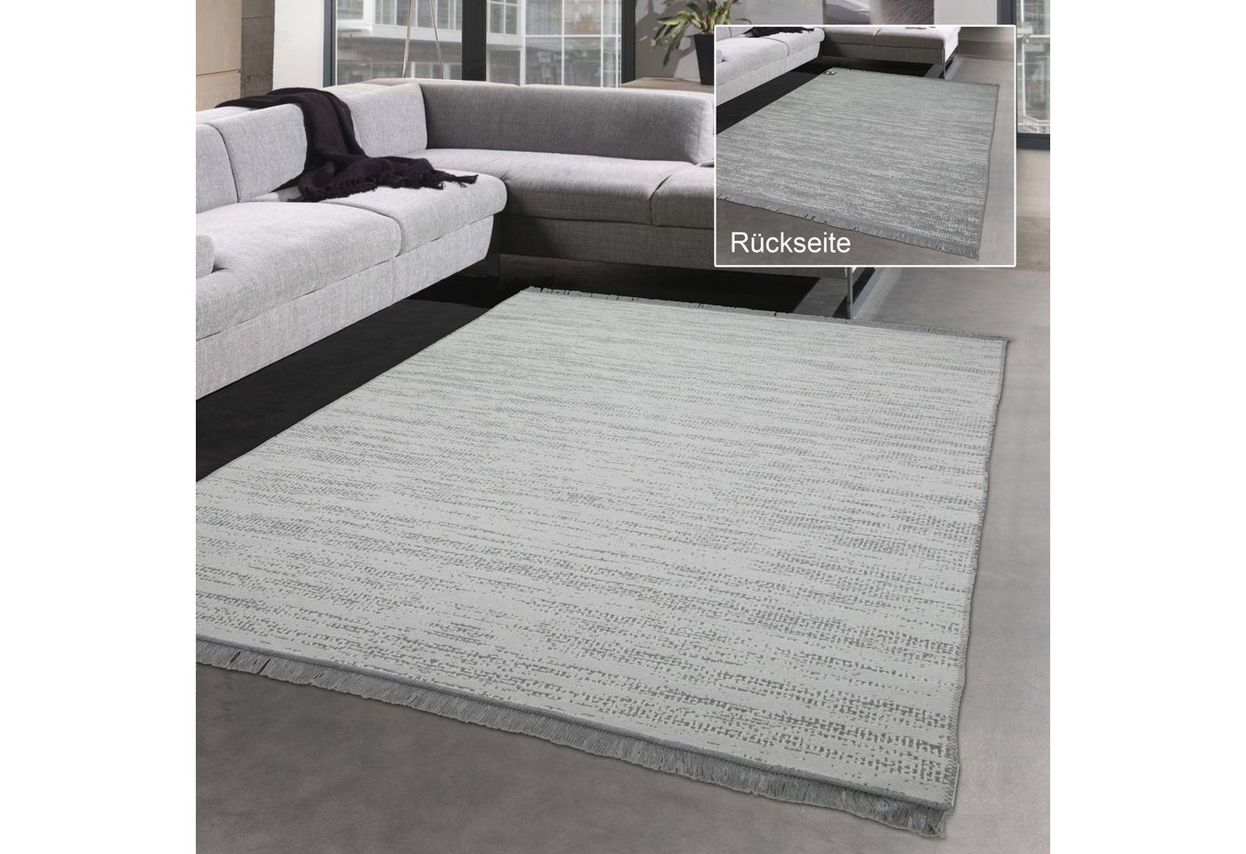 Teppich Doppelseitig verwendbarer Teppich mit abstraktem Design, Carpetia, rechteckig, Höhe: 5 mm von Carpetia