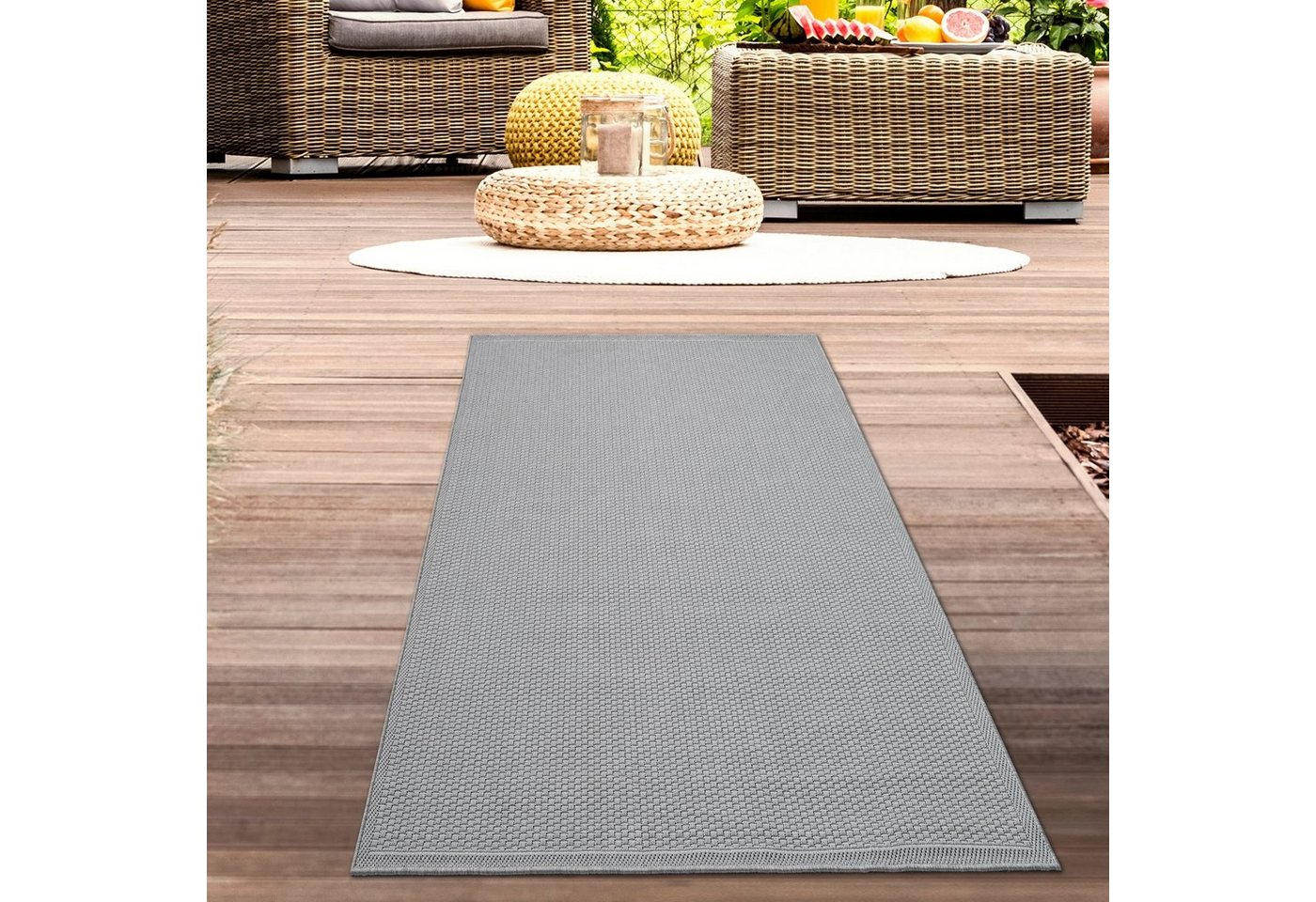 Carpetia Teppich Einfarbiger 3D-Effekt-Teppich in creme für den Innen- und Außenbereich, rund, Höhe: 5 mm Carpetia Teppich Einfarbiger 3D-Effekt-Teppich in creme für den Innen- und Außenbereich, rund, Höhe: 5 mm von Carpetia