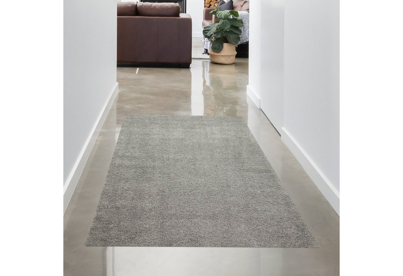 Teppich Flauschiger Teppich kuschelig warm in grau, Carpetia, rechteckig, Höhe: 30 mm von Carpetia