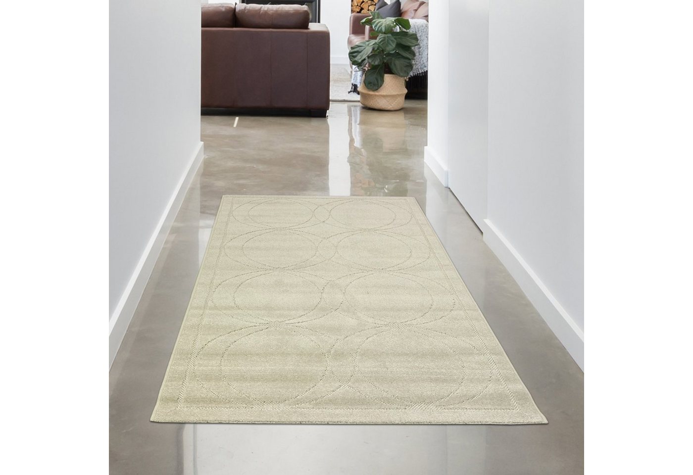 Teppich Orientteppich mit dezenten Ornamenten, In- & Outdoor, creme, Carpetia, rechteckig, Höhe: 5 mm von Carpetia