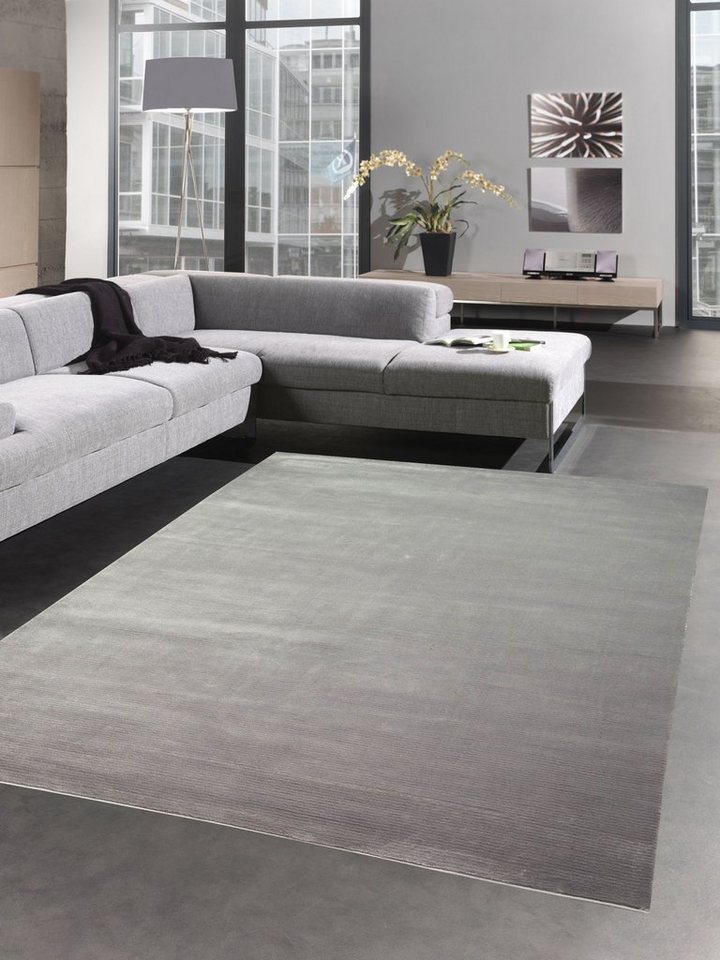 Carpetia Teppich Teppich Wohnzimmerteppich Läufer uni grau, rechteckig, Höhe: 13 mm Carpetia Teppich Teppich Wohnzimmerteppich Läufer uni grau, rechteckig, Höhe: 13 mm von Carpetia