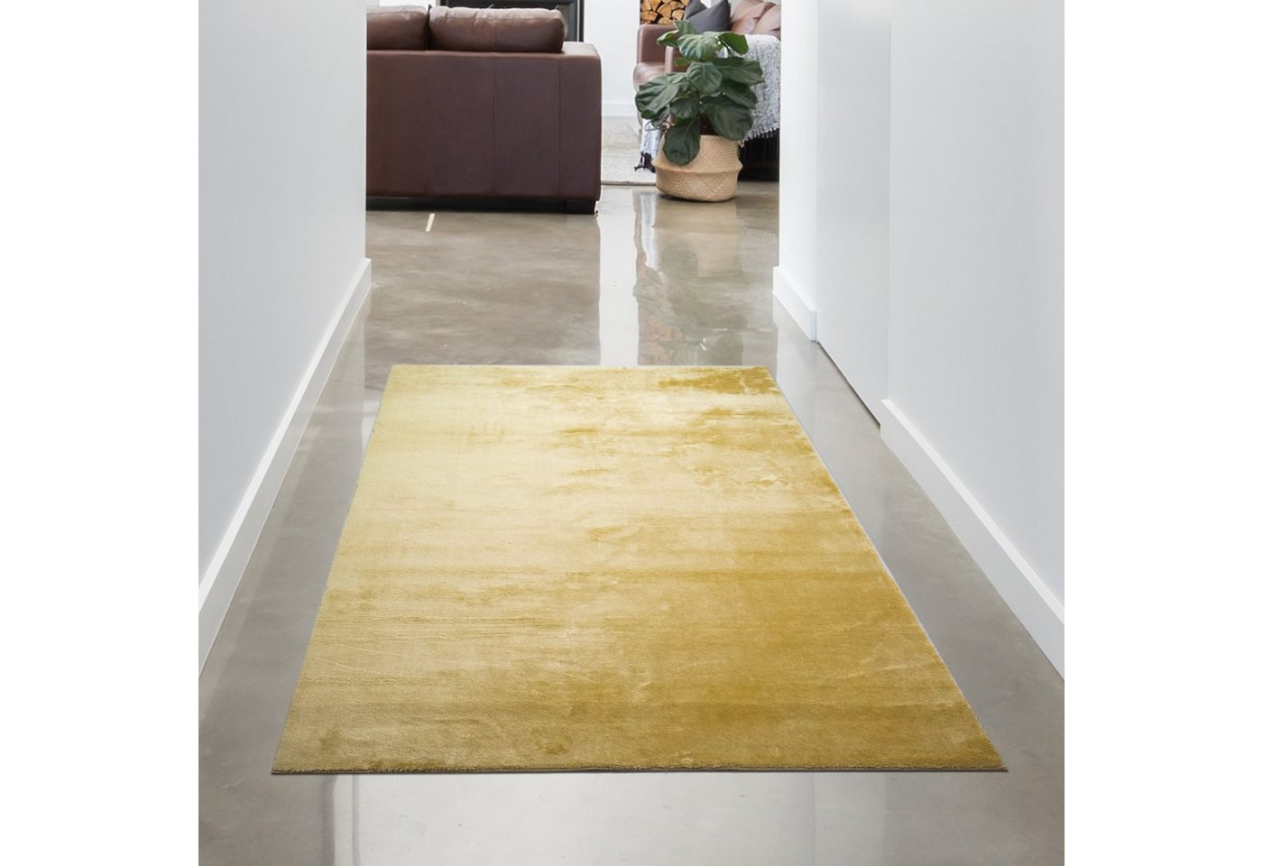 Teppich Wohnzimmer Shaggy Teppich Flokati weicher Lang- & Hochflor - Gold, Carpetia, rechteckig, Höhe: 18 mm von Carpetia