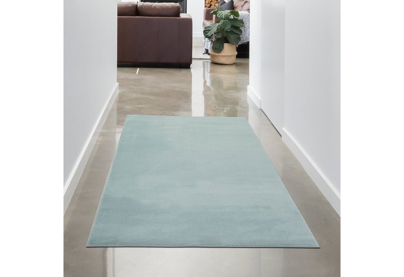 Teppich Wohnzimmer Shaggy Teppich mit weichem Hochflor in blau, Carpetia, rechteckig, Höhe: 18 mm von Carpetia