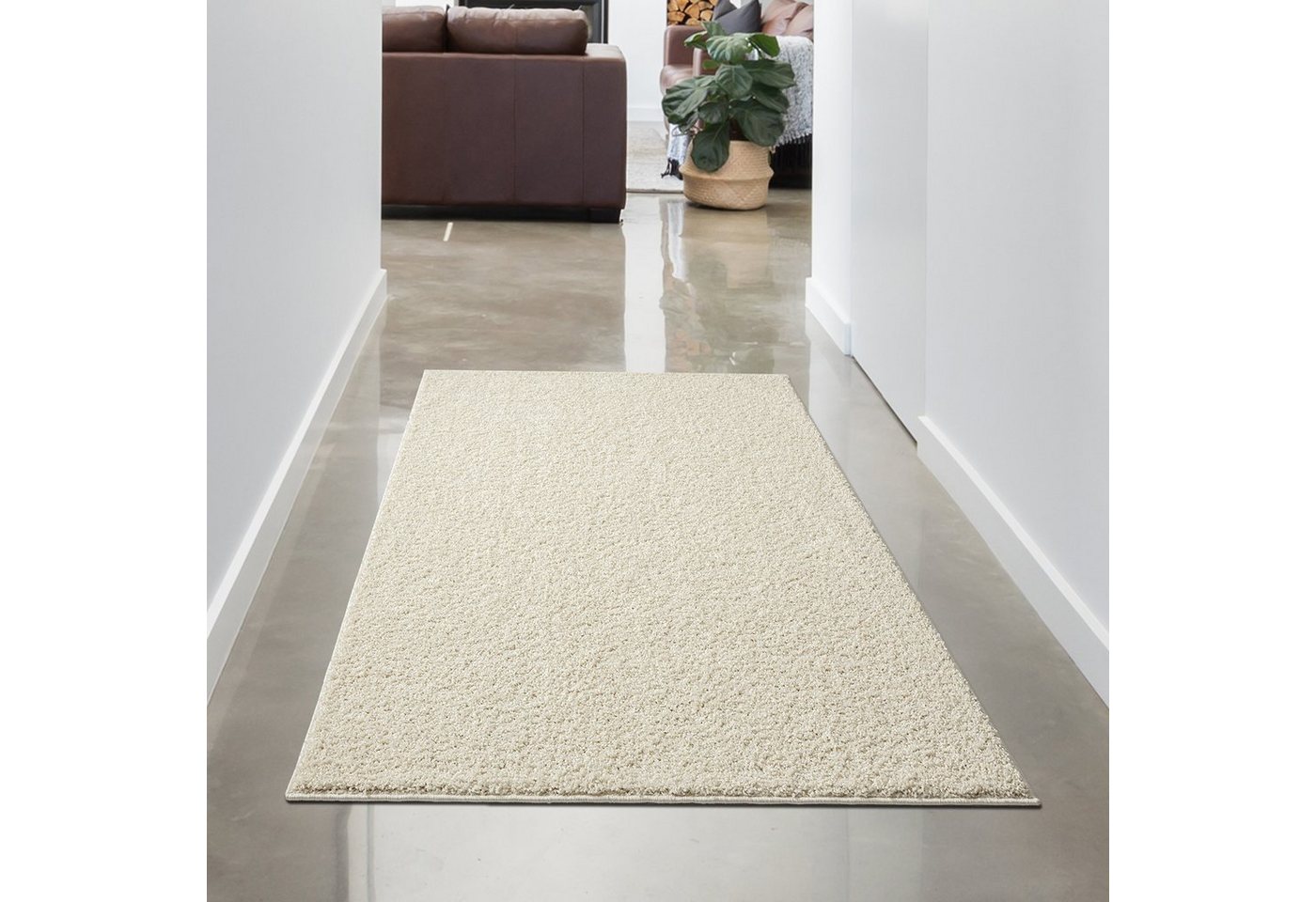 Teppich Wohnzimmer Teppich flauschig warm • in creme, Carpetia, rechteckig, Höhe: 30 mm von Carpetia