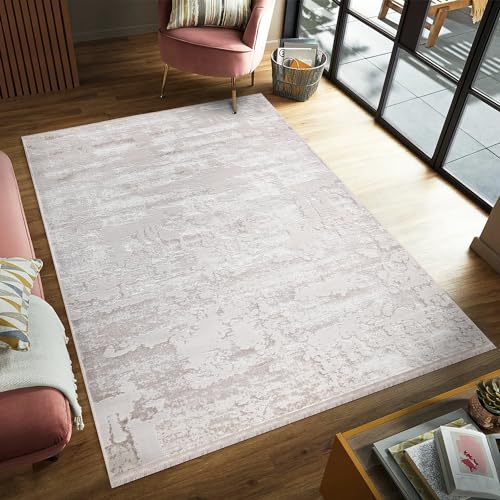 Carpetilla Designer Wohnzimmer Teppich Abstrakte Musterung Modern Cream beige (160 x 230 cm) von Carpetilla