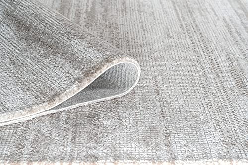 Carpetilla Designer Wohnzimmer Teppich Abstrakte Musterung Modern Grau Beige (120x170 cm) von Carpetilla
