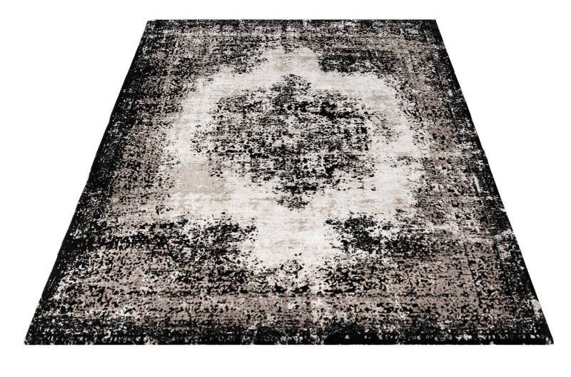 Carpetilla Designteppich Designer Wohnzimmer Teppich Schwarz-Cream, Rechteckig, Höhe: 13 mm, Wohnzimmer von Carpetilla