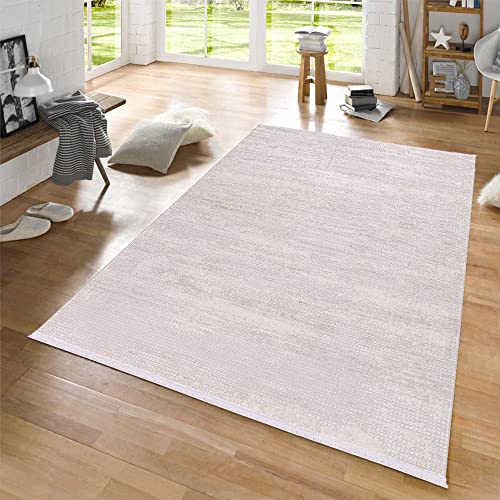 Carpetilla Kurzflor Designer Teppich Kurzflor,Wohnzimmer,Esszimmer Richmond Vintage Teppich Cream_Beige (200x290 cm) von Carpetilla