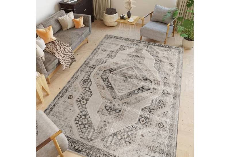 Carpetilla Teppich Designer Teppich Wohnzimmer Design Farbig Beige, Klassischer Läufer mit Kunstvollem Ornamenten Wohnzimmer Teppich von Carpetilla
