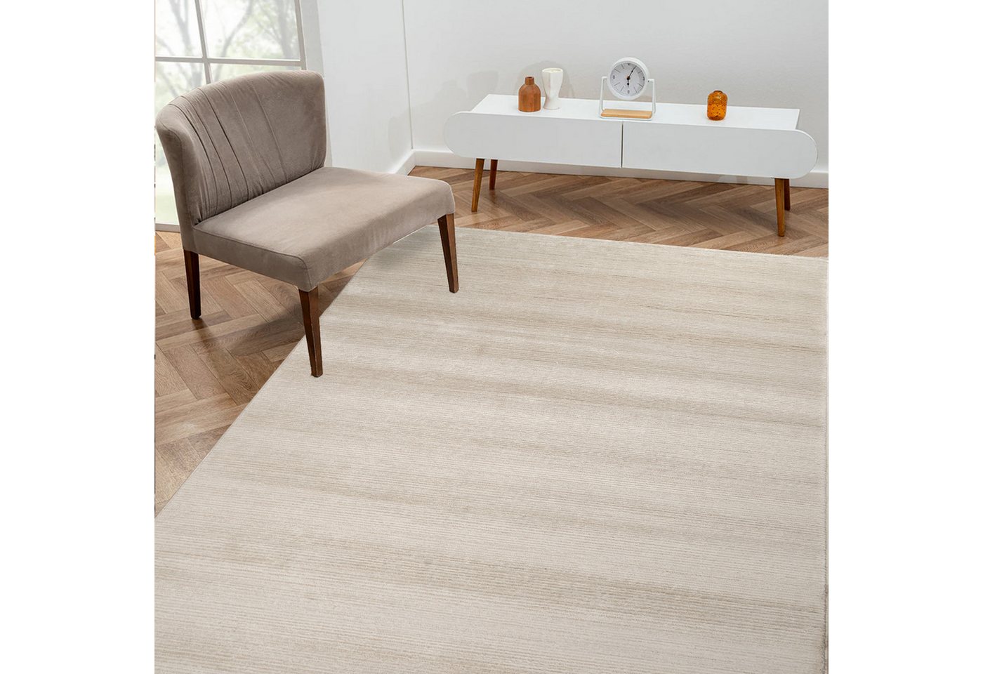 Carpetilla Teppich Designer Teppich Wohnzimmer Schlafzimmer Beige & creme 3D, 3d muster weich robust von Carpetilla