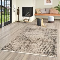 Designer Wohnzimmer Teppich Abstrakte Musterung Modern Grau von Carpetilla