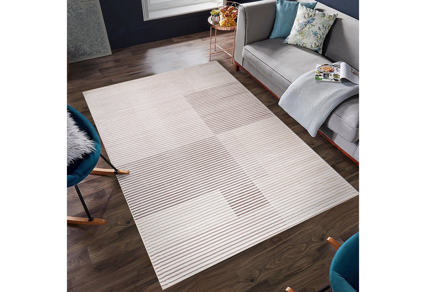 Designteppich Designer Teppich Carpetilla Scandi Design Beige_Cream, Carpetilla, Rechteckig, Höhe: 13 mm, Wohnzimmer, Kinderzimmer, Kurzfloor, Esszimmer, Küche von Carpetilla