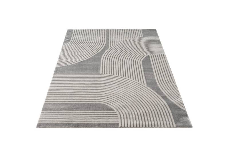 Carpetilla Designteppich Designer Teppich Carpetilla Scandi Design Grau-Grau, Rechtecckig, Höhe: 13 mm, Wohnzimmer von Carpetilla