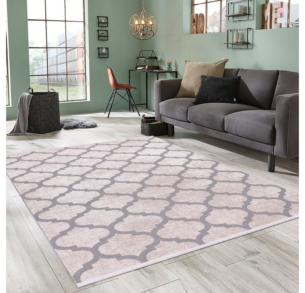 Designteppich Wohnzimmer Teppich Designer Teppich abstrakte, modern Cream-Beige, Carpetilla, Rechtetig, Höhe: 13 mm, wohnzimmer, esszimmer, kinderzimmer, schlafezimmer von Carpetilla