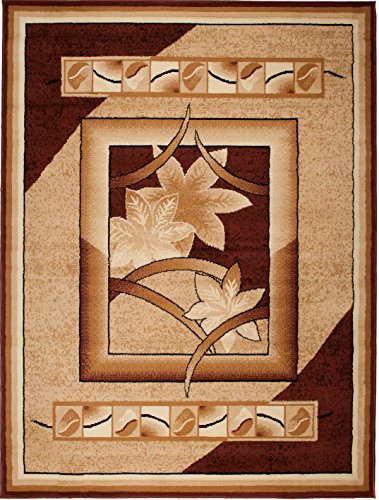 Carpeto Klassisch Teppich Beige 160 x 230 cm Blumen Muster Kurzflor Verona Kollektion von Carpeto Rugs