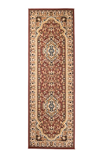 Carpeto Orientteppich Läufer Teppich Braun 100 x 250 cm Medaillon Muster Kurzflor Verona Kollektion von Carpeto Rugs