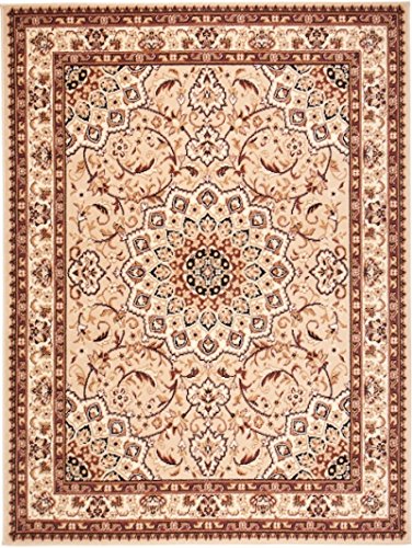 Carpeto Orientteppich Teppich Beige 100 x 200 cm Medaillon Muster Kurzflor Verona Kollektion von Carpeto Rugs