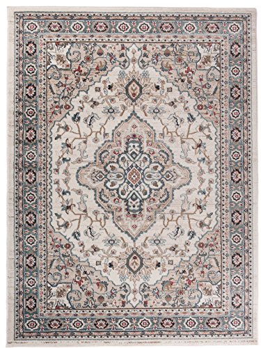 Carpeto Orientteppich Teppich Beige 120 x 170 cm Medaillon Klassisch Muster - Wohnzimmer Schlafzimmer Esszimmer von Carpeto Rugs