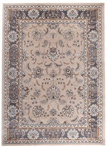 Carpeto Orientteppich Teppich Beige 140 x 200 cm Ornamente Klassisch Muster - Wohnzimmer Schlafzimmer Esszimmer von Carpeto Rugs