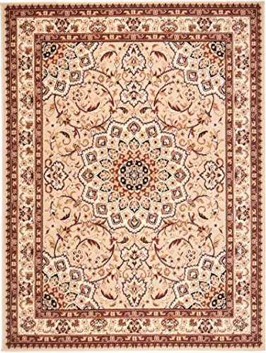 Carpeto Orientteppich Teppich Beige 70 x 130 cm Medaillon Muster Kurzflor Verona Kollektion von Carpeto Rugs