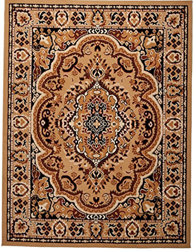 Carpeto Orientteppich Teppich Beige 80 x 150 cm Medaillon Muster Kurzflor Verona Kollektion von Carpeto Rugs
