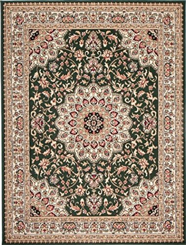 Carpeto Orientteppich Teppich Grün 220 x 300 cm Medaillon Muster Kurzflor Verona Kollektion von Carpeto Rugs