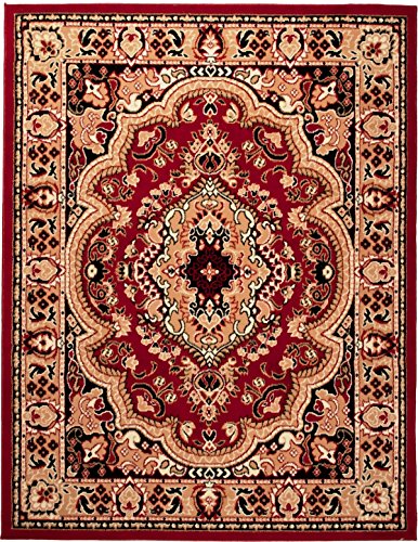 Carpeto Orientteppich Teppich Rot 160 x 220 cm Medaillon Muster Kurzflor Verona Kollektion von Carpeto Rugs