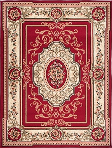 Carpeto Orientteppich Teppich Rot 200 x 300 cm Medaillon Muster Kurzflor Verona Kollektion von Carpeto Rugs