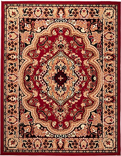 Carpeto Orientteppich Teppich Rot 250 x 300 cm Medaillon Muster Kurzflor Verona Kollektion von Carpeto Rugs