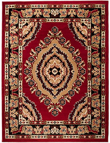 Carpeto Orientteppich Teppich Rot 250 x 300 cm Medaillon Muster Kurzflor Verona Kollektion von Carpeto Rugs