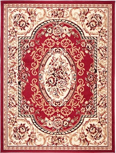 Carpeto Orientteppich Teppich Rot 250 x 300 cm Ornamente Muster Kurzflor Verona Kollektion von Carpeto Rugs