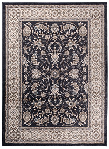 Carpeto Orientteppich Teppich Schwarz 160 x 220 cm Ornamente Klassisch Muster - Wohnzimmer Schlafzimmer Esszimmer von Carpeto Rugs