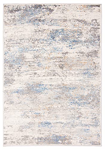 Carpeto Rugs Abstraktes Vintage Designer Teppich - Kurzflor - Weich Teppich für Wohnzimmer, Schlafzimmer, Esszimmer - ÖKO-TEX Wohnzimmerteppich - Teppiche - Beige Blau - 120 x 170 cm von Carpeto Rugs