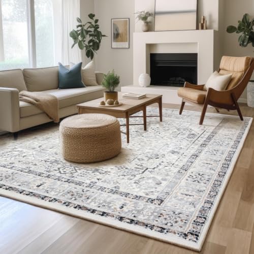 Carpeto Rugs Ethno Vintage Teppich - Kurzflor - Weich Teppich für Wohnzimmer, Schlafzimmer, Esszimmer - ÖKO-TEX Wohnzimmerteppich - Teppiche - Creme - 140 x 200 cm von Carpeto Rugs