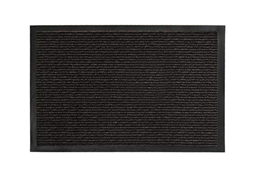 Carpeto Rugs Fußmatte außen und innen - Schmutzfangmatte waschbar - Fussmatte aussen - Türmatte rutschfest - Rutschfester Fußabtreter - Schuhmatte Haustür - Schwarz - 80 x 120 cm von Carpeto Rugs