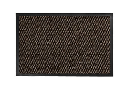 Carpeto Rugs Fußmatte außen und innen - Schmutzfangmatte waschbar - Fussmatte aussen - Türmatte rutschfest - Rutschfester Fußabtreter - Schuhmatte Haustür - Schwarz Beige - 80 x 120 cm von Carpeto Rugs