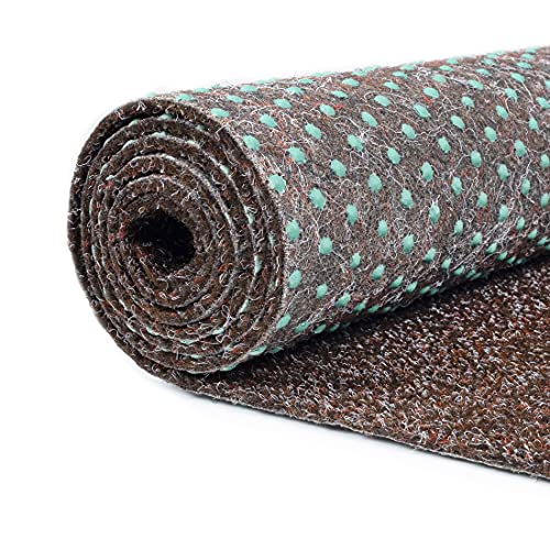 Carpeto Rugs Kunstrasen Balkon Teppich Wasserfest - Kunstrassenteppich Outdoor - Rasenteppich Balkon Meterware mit Noppen - Kunstgras Balkonteppich 6,5 mm - Braun - 100 x 1200 cm von Carpeto Rugs