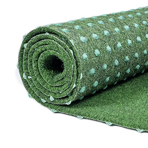Carpeto Rugs Kunstrasen Balkon Teppich Wasserfest - Kunstrassenteppich Outdoor - Rasenteppich Balkon Meterware mit Noppen - Kunstgras Balkonteppich - Grün - 400 x 250 cm von Carpeto Rugs