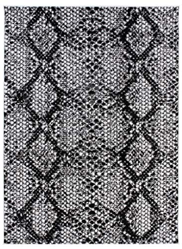 Carpeto Rugs Kurzflor Teppich Tierfell Optik Tiere Motiv Animal Print Schlangenmuster - Bettvorleger Teppich für Wohnzimmer Schlafzimmer Esszimmer Grau 140 x 200 cm von Carpeto Rugs