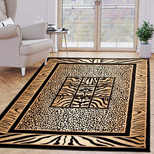 Carpeto Rugs Kurzflor Teppich Tierfell Optik Tiere Motiv Animal Print Zebra Muster - Bettvorleger Teppich für Wohnzimmer Schlafzimmer Esszimmer Beige 250 x 300 cm von Carpeto Rugs