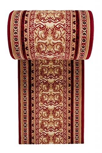 Carpeto Rugs Läufer Flur Teppich Orientalisch - Küche Vorzimmer Eingangsbereich - Teppichläufer Meterware 60 cm Breit - Rot 60 x 200 cm von Carpeto Rugs